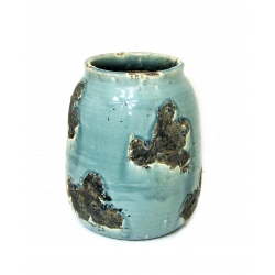 Wazon gliniany ceramiczny szkliwiony Niebieski 27cm